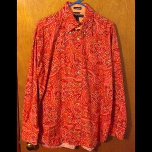 Tommy Hilfiger Orange Paisley Large dress shirt